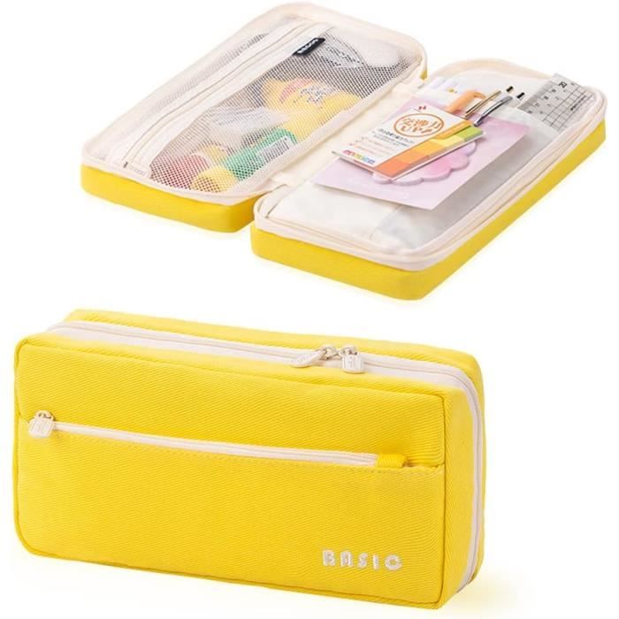 Yoeejob Lot De 2 Trousses à Crayons Extensibles Pour Classeur - Rose - Transparentes - Grandes Capacités