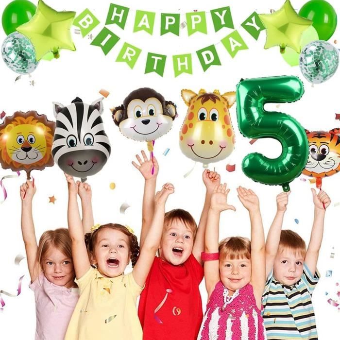 Liitata Kit De Ballons Pour Anniversaire 5 Ans - Thème Voiture De Course / Monster Truck - Ballon Numéro 5 Noir, Drapeau, Étoiles - Déco Fête Pour Garçon