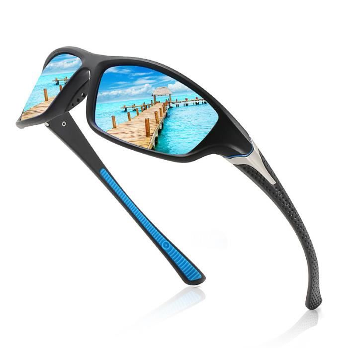 Lunettes De Sport Polarisées Interchangeables - 3 Verres (Gris, Jaune, Transparent) - Protection UV400, ANSI Z87+, Monture Noire/Grise