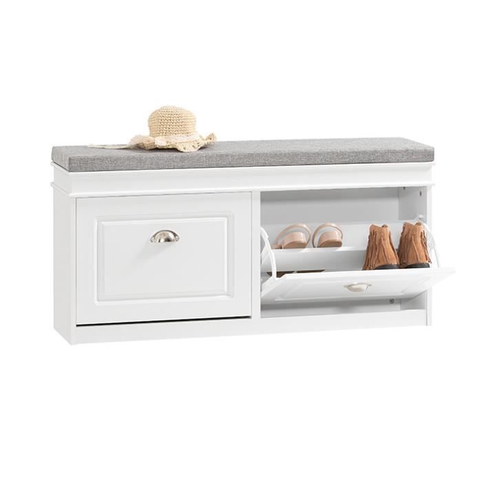 Banc Coffre Rangement Chambre, Banc à Chaussures AVCE Porte-Chaussures,  Grand Espace de Stockage, avec 2 Étagères, pour Couloir, Salon :  60CM/80CM*28CM*43CM, Assemblage Facile : : Cuisine et Maison