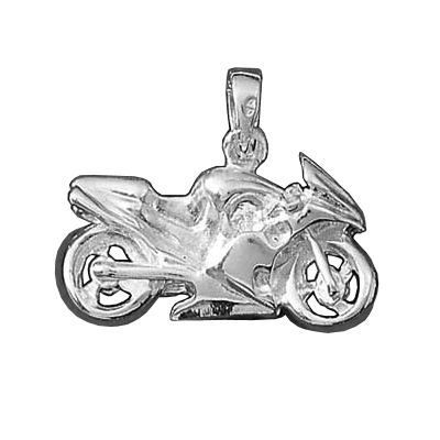 Pendentif Chaîne Moto Homme En Argent 925 Massif - Modèle Unique 25x14mm - Cadeau Motard