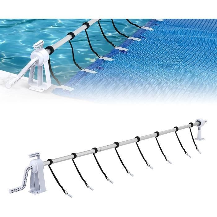 Enrouleur bâche piscine HORS SOL 4m : réglable en hauteur et en largeur
