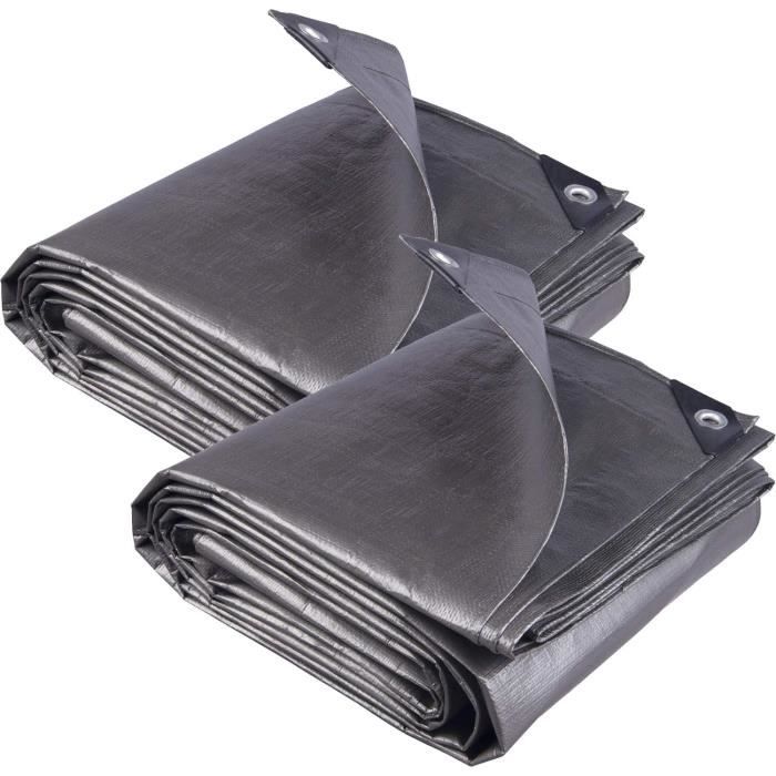 Bâche De Protection Imperméable 1x2m 350g/m² Avec Œillets - Résistante UV Et Déchirure Pour Extérieur