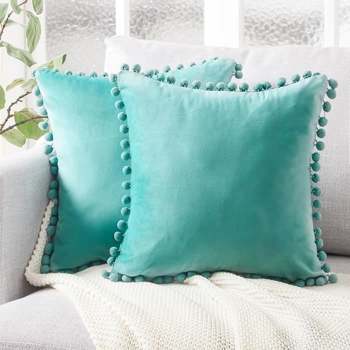coussin turquoise