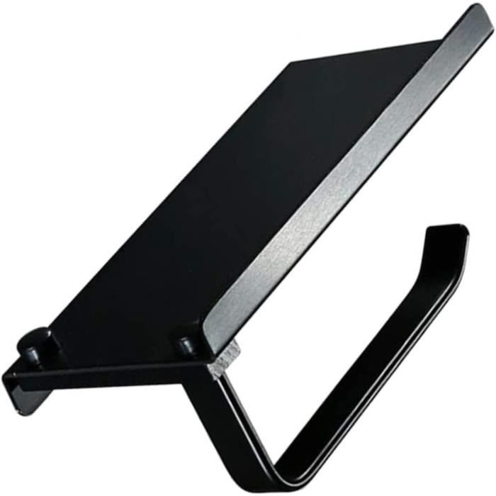 Porte-Papier Toilette Noir Sans Perçage - En Aluminium - Pour Rouleau