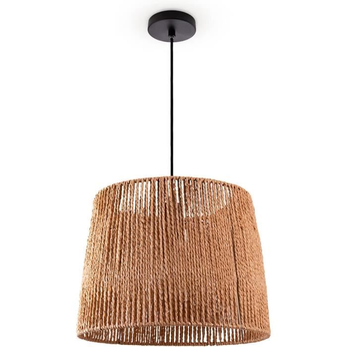 Suspension Luminaire Eglo Pasteri - Abat-jour Tissu Gris, Métal Argenté, Hauteur Réglable Max 110 Cm, Douille E27