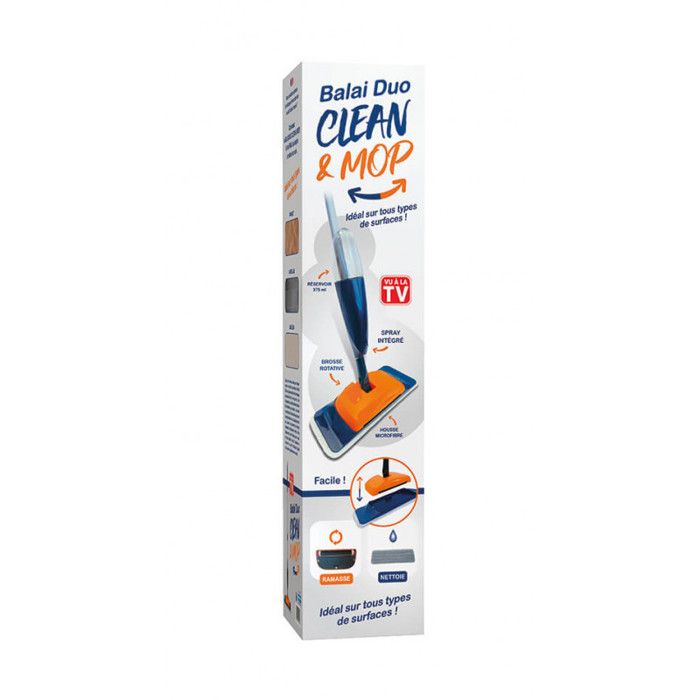 Balai brosse tête rectangulaire VENTEO Balai DUO MOP CLEANER™ Manche alu blanc adulte Pour tous types de sol