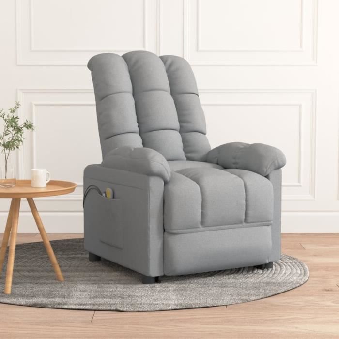 "top" fauteuil massant relaxation jili - fauteuil électrique de massage gris clair tissu,26,55 kg