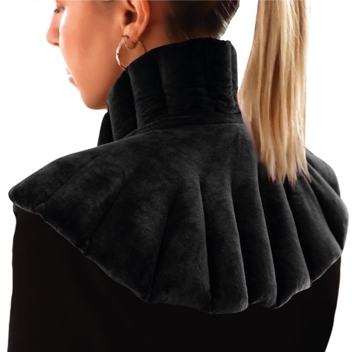 Coussin chauffant, tour de cou pour épaules et nuque Noir Vivezen