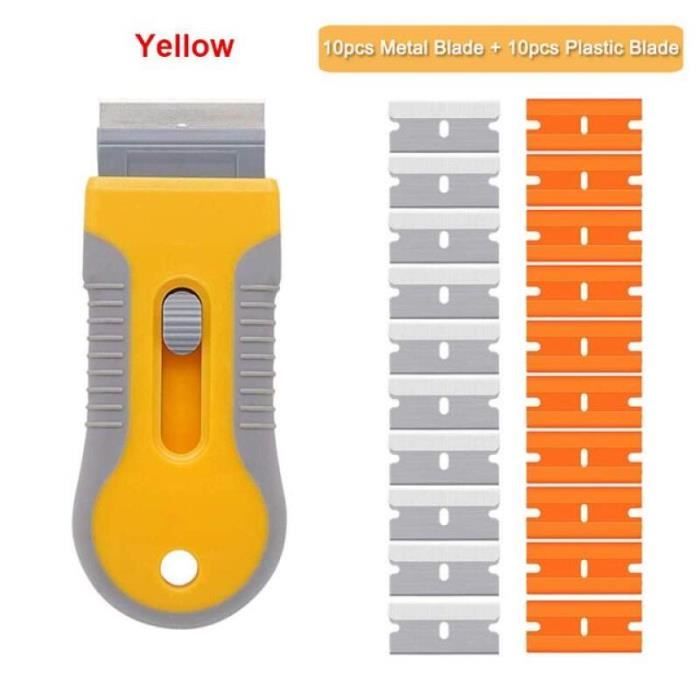 Kit 120 Lames Grattoir En Plastique - 3 Outils De Retrait Autocollant - Marque Workpro - Neuf, Garantie 2 Ans