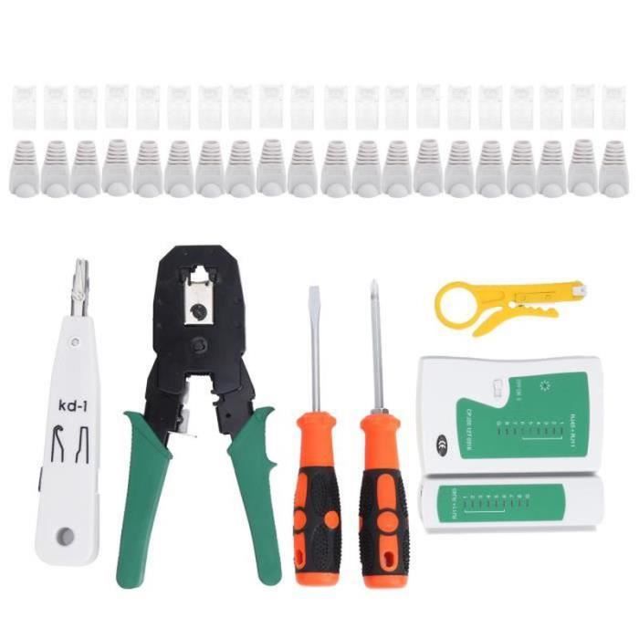 Kit d'outils réseau, Testeur de câble, Pince à sertir RJ45 RJ11 - Informatique