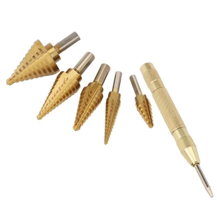 Foret étagé HSS – Pour Métal, Diamètres 4-32 Mm, Tige Hexagonale, Rainure En Spirale, Pointe 118°