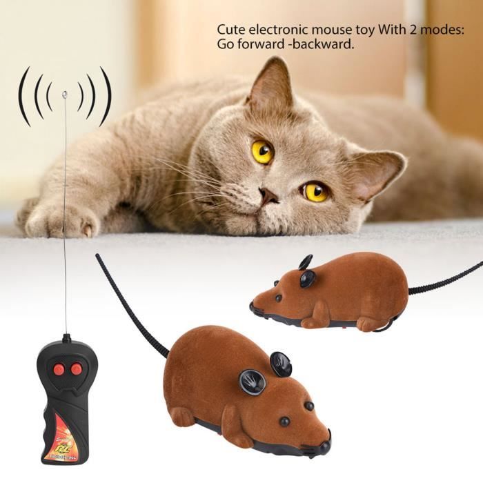 Comparer les prix de Jouet interactif - ZERONE - Souris Robotique - Télécommandé - 2 Modes - Gris/Marron