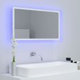 Nouveauté!Miroir Décoratif - Miroir Attrayante salon à LED de salle de bain Blanc 80x8,5x37 cm Aggloméré588-1