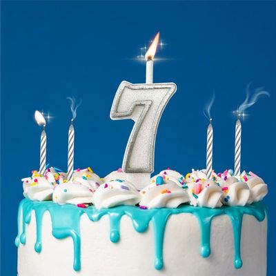 Bougie Chiffre 7 Or - Anniversaire
