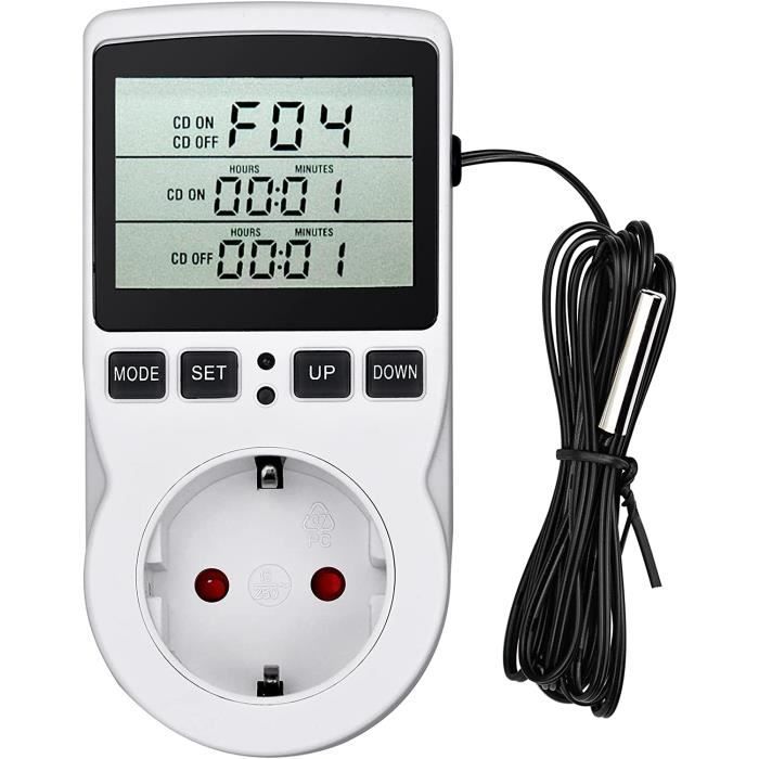 230V- 50Hz Prise Thermostat Prise Minuteur Digital, Prise