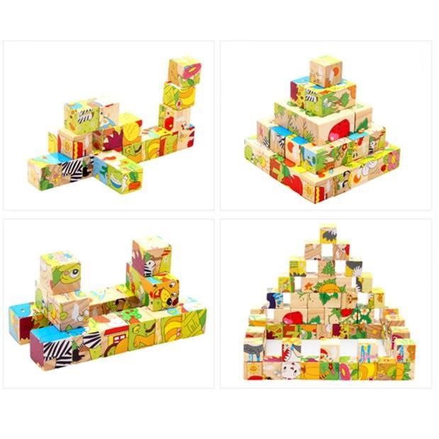 1 ensemble de puzzles éducatifs en bois pour enfants, accessoires d