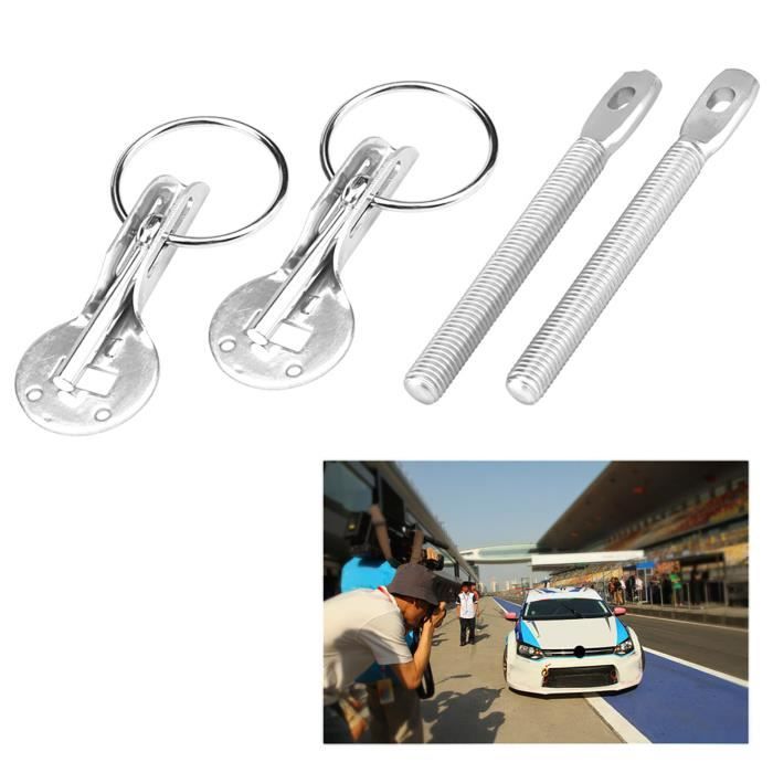 Kit Verrouillage Goupille Capot Voiture Universel - Loquet Sécurité Aluminium Noir