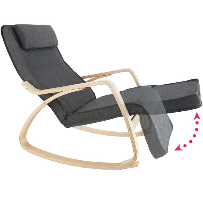 tectake® Rocking Chair Fauteuil à Bascule rembourée avec Accoudoirs Bouclette Cadre en Acier Fauteuil Salon Veranda, Chaise Ergonomique idéal Détente, Allaitement