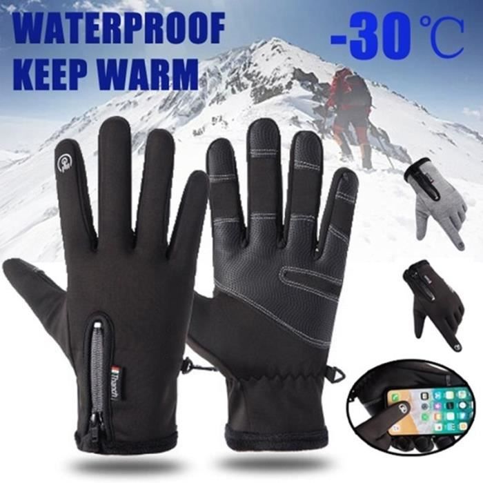 Gants d'hiver chauffants et étanches Huntshield pour hommes, compatibles  écran tactile, noirs