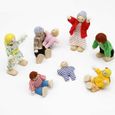 Ensemble de poupées familiales en Bois de 8 Figurines de Petites Personnes pour Accessoires de Meubles de Maison de poupées-2