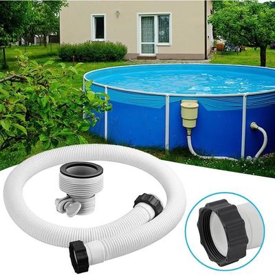 Kit Tuyau Pompe Piscine 1.5m/1m - Tuyau PE Flexible 32mm Blanc Avec Connecteurs, Pour Filtration Piscine Ou Arrosage Jardin
