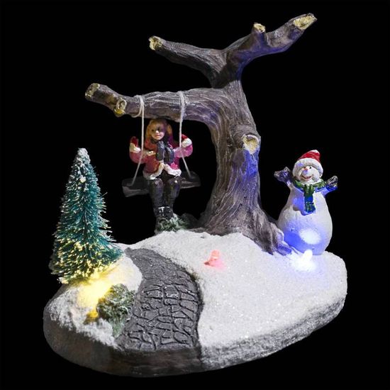 Accessoire Village De Noël "Sapins LED" 20cm Vert