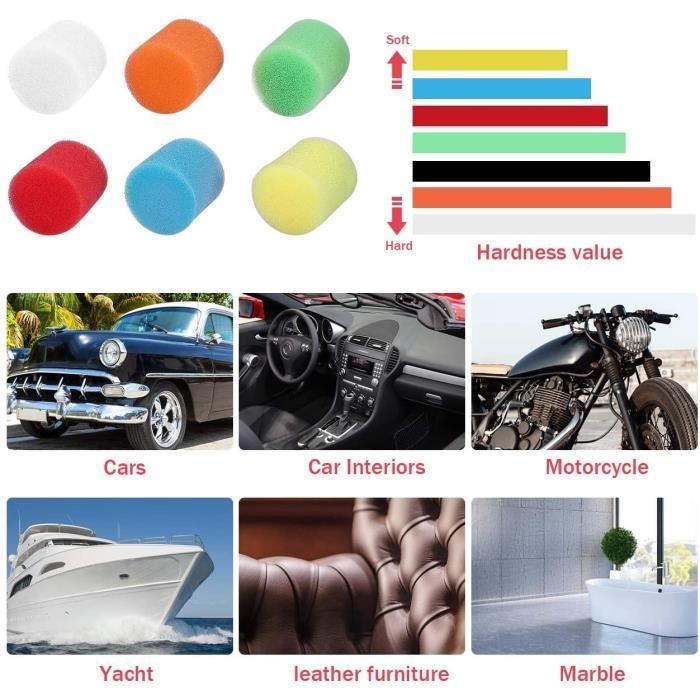 33 Piu00e8ces Pad Eponge M14 Foret Polisseuse Polissage Pour Voiture Tampon De Tapis De Polissage En U00c9ponge Et Laine Plaque Capuchon - Bricolage