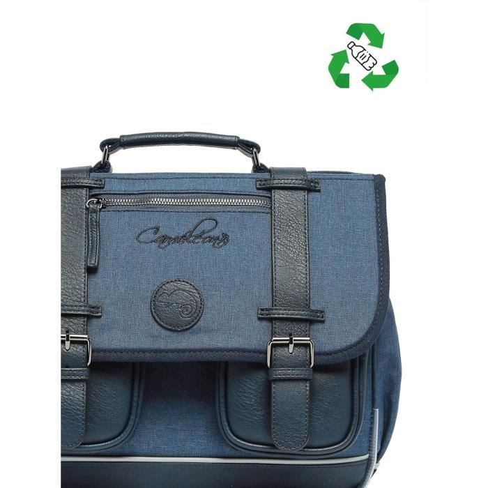 Cartable 41cm Vintage Color avec 3 compartiments - Idéal pour l'école ...