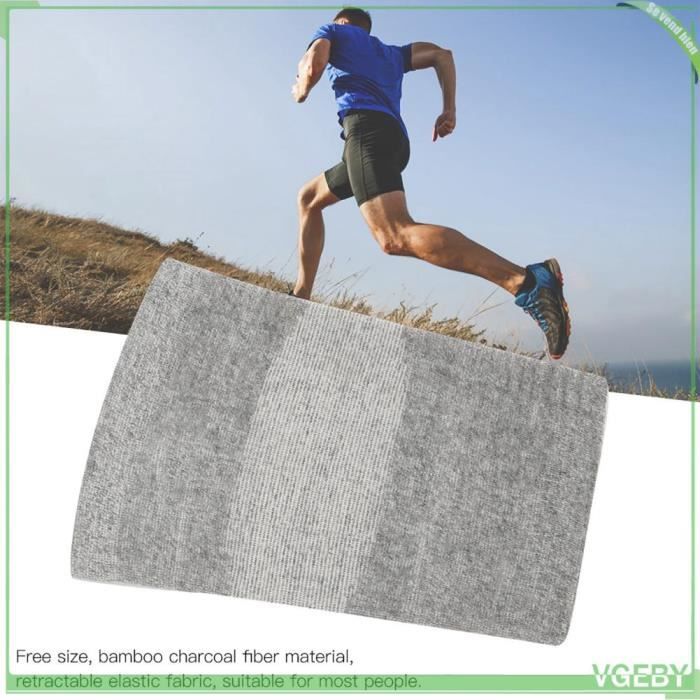 Hugfads Genouillère Élastique Fibre Charbon Bambou - Taille Libre Sport Et Confort