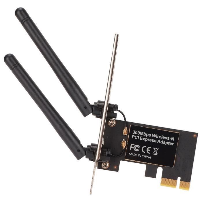 GOTOTOP adaptateur de bureau PCI sans fil Adaptateur de bureau PCI Carte  réseau WiFi sans fil 300Mbps 802.11b / g / n + 2 antennes - Cdiscount  Informatique