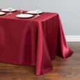 1 pièces mariage blanc Satin nappe Rectangle Table couverture Table superposition pour mar -Ivory-228x396CM-7.5x13Ft-3