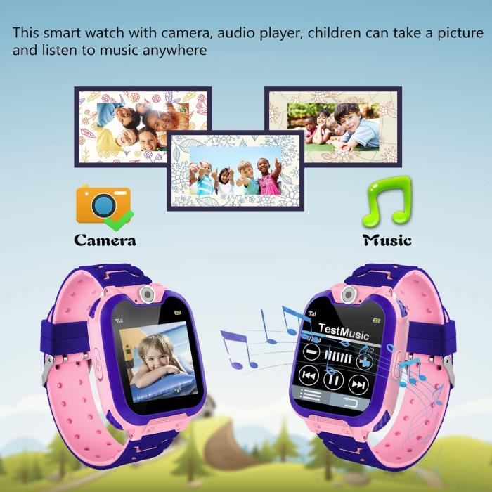 Montre GPS Enfant Tracker Montre Connectée Enfant Fille Garçon, Montre  Téléphone SOS Anti-Perte Call Smartwatch avec caméra, A62 - Cdiscount  Téléphonie