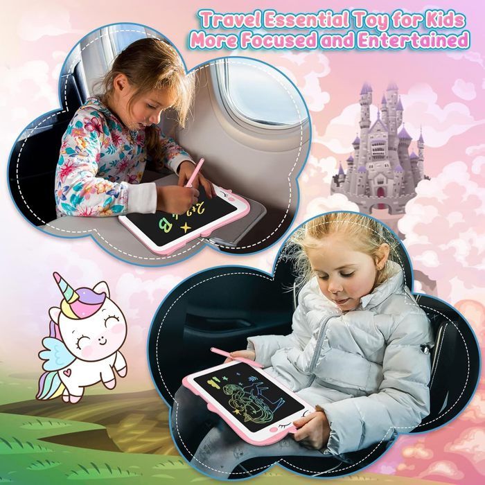 KINSPORY Kit Licorne Coloriage – Mallette 60 Pièces Avec Stylos Pailletés Parfumés, Crayons Torsadés, Marqueurs Tampons, Aquarelles, Cadeau Fille Créative