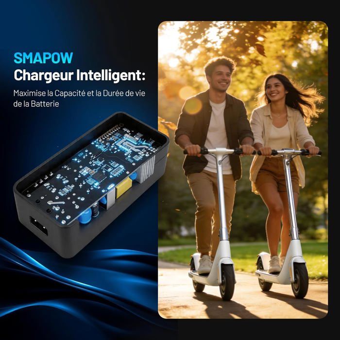 Chargeur Universel 42V 2A Pour Trottinette, E-bike, Hoverboard – 5 Connecteurs, LED 4 Niveaux, Compatible Xiaomi Ninebot