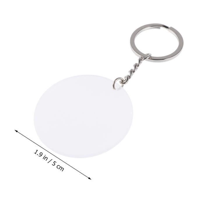 24pcs porte-clés en acrylique transparent rond pour sac KEY RING