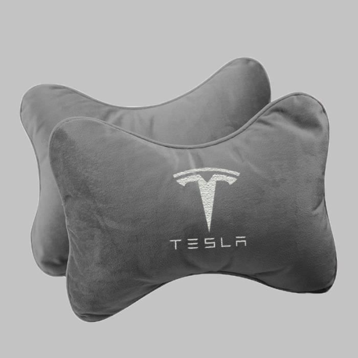Siège d'auto Appui-tête Nappa Cuir Mémoire Coton Lombaire Bolster Tendre  Oreiller de Cou pour Tesla Model 3 / Y / X S Accessoires intérieurs