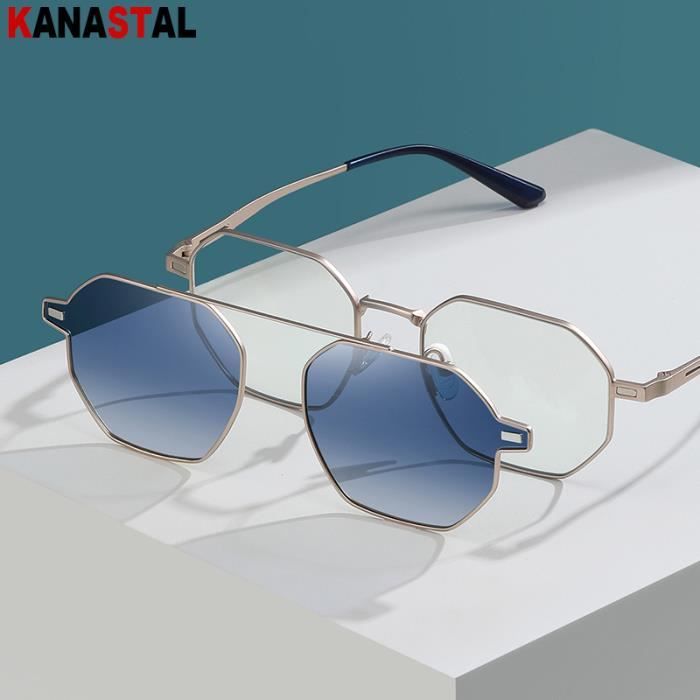 Couleur Or clair mat Degre Myopie 1.75 Lunettes de soleil polarisees pour hommes et femmes verres anti lumi Cdiscount Bijouterie