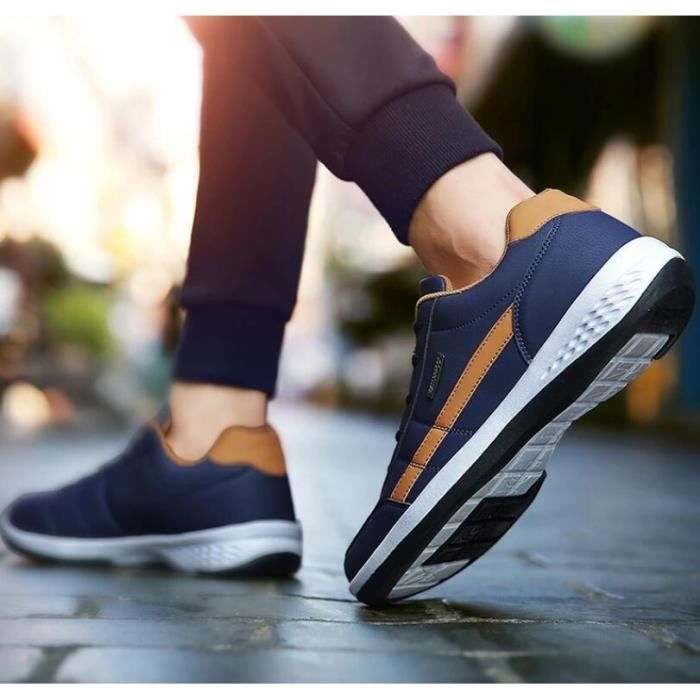 Baskets tendance homme ECELEN lh1012rvho03rs Cuir Blanc Lacets  Plat