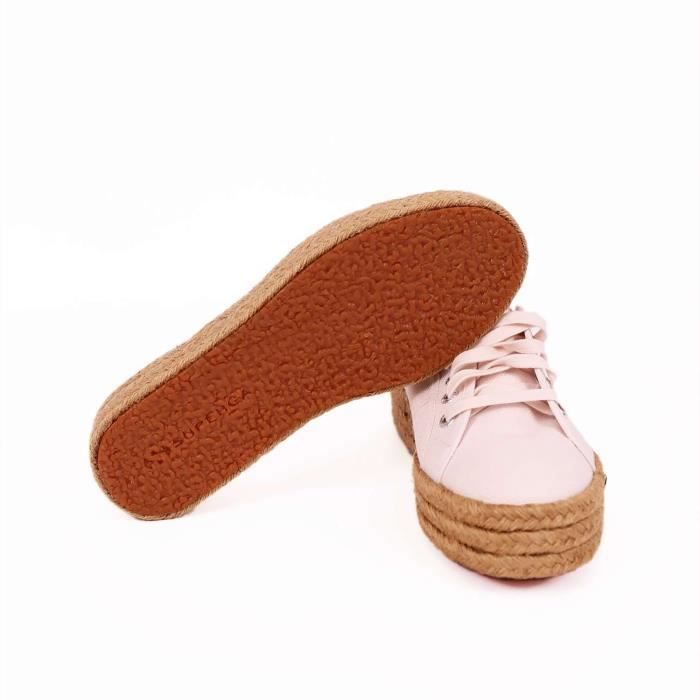 Baskets SUPERGA 2730 Cotropew Plateforme en toile de coton Rose Rose Cdiscount Chaussures