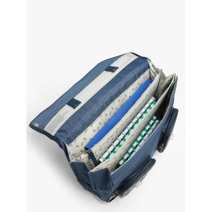 Cartable 41cm Vintage Color avec 3 compartiments - Idéal pour l'école ...