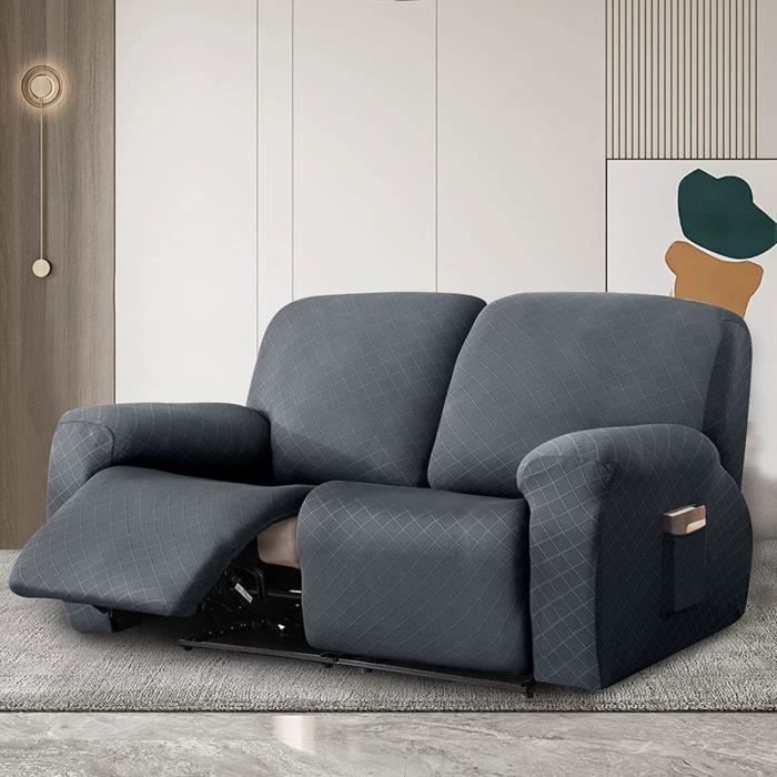 NNSMUN Housse De Protection Pour Fauteuil De Relaxation – Motif Chiens, Gris, 53 X 190 Cm – Antidérapante, Douce Peluche, Idéale Animaux Et Enfants