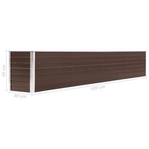 Jardinière Surélevée En Acier Enduit Anthracite – Grand Format 620x80x36 Cm | Pour Potager, Balcon, Terrasse | Résistante Aux Intempéries - 3