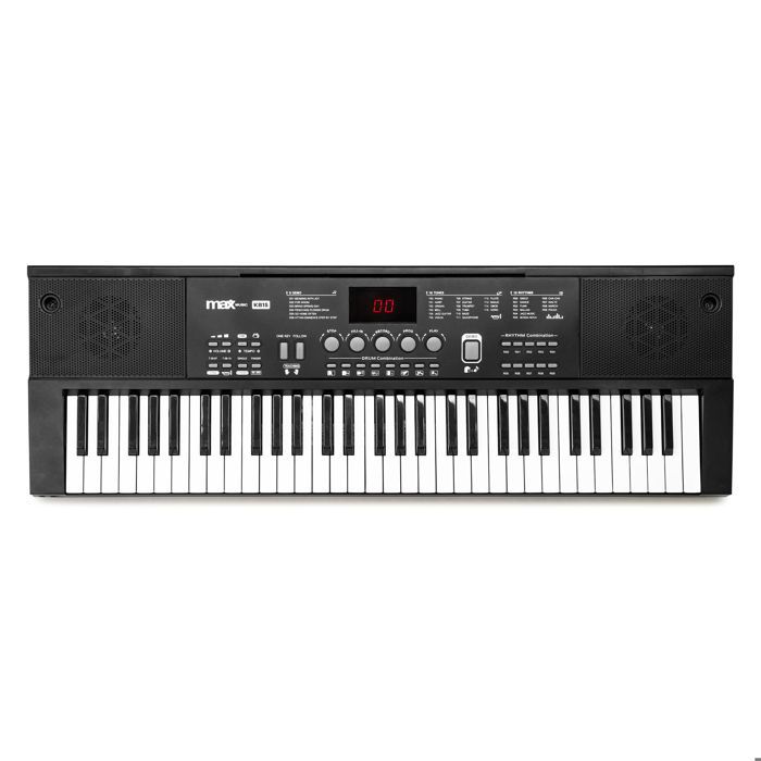 Max KB15 Clavier Électronique 61 Touches – Pack Complet Avec Banc, Casque Et Stand, Débutant