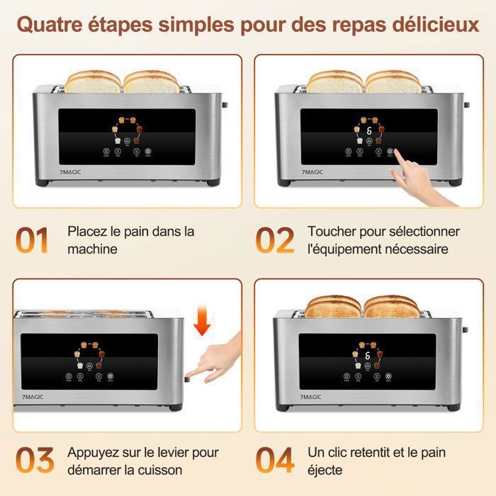 Cuisinart Grille pain 2 tranches - Fentes larges, idéal pour le pain épais et les bagels - 6 niveaux de brunissage et décongélation - Fentes larges, Remontée maximale - Pistache claire