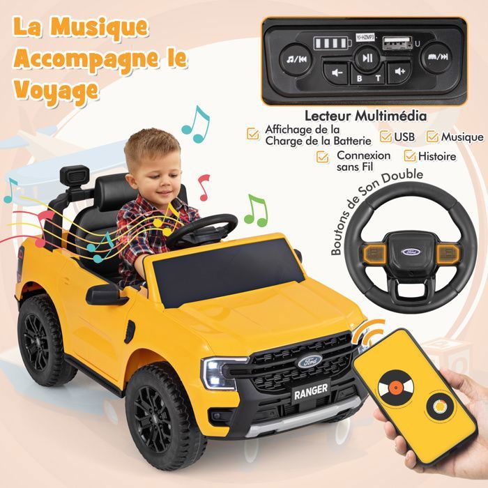 Voiture électrique Enfant 12V 2 Places – Quad 4x4 Rose Avec Télécommande 2,4G, LED, Musique, MP3, 2 Vitesses 1,6-8 Km/h, Charge 50 Kg – Dès 3 Ans