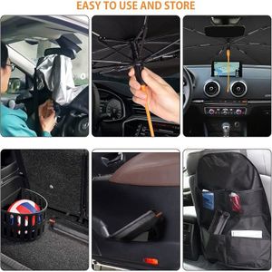 Pare-Soleil Voiture Pare-Brise Avant Rotation 360° Pliable - Blocage UV Chaleur Universel XL - Style Parapluie