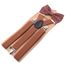 Ensemble Bretelle Nœud De Cravate Femme Homme Avec 3 Clips Pour Costume Mariage Marron