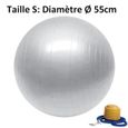 BALLON DE YOGA  / FITNESS - 55 CM 55 cm de diamètre Argent-0