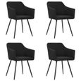 🐭🐭Ergonomique-Lot de 4 chaises de salle à manger - Style contemporain Scandinave chaise Cuisine 4 pcs Noir Tissu9218-0